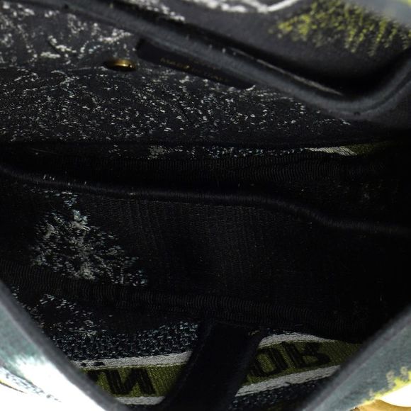 Christian Dior Saddle Bag Tie Dye Embroidered Canvas Medium Green - Picture 5 of 6